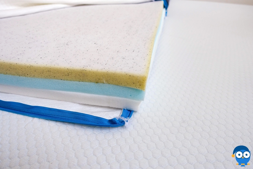 Simba Hybrid mattress topper foam layers.